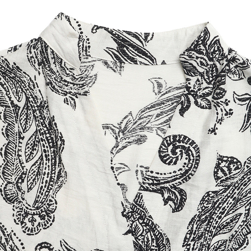Paisley Print Maxi Dress V Neck Flutter Sleeve Boho