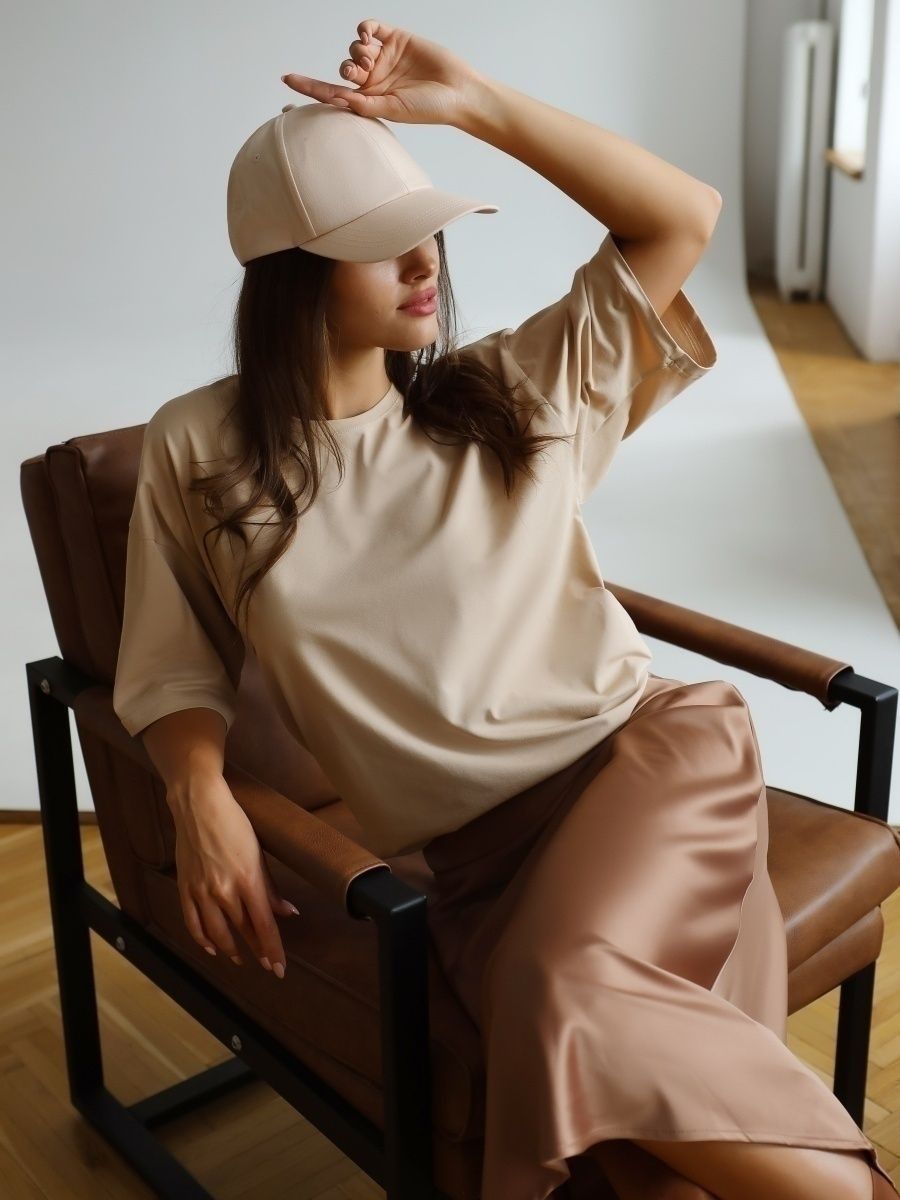Solid Oversized T Shirt Loose Fit Crewneck Casual Tee