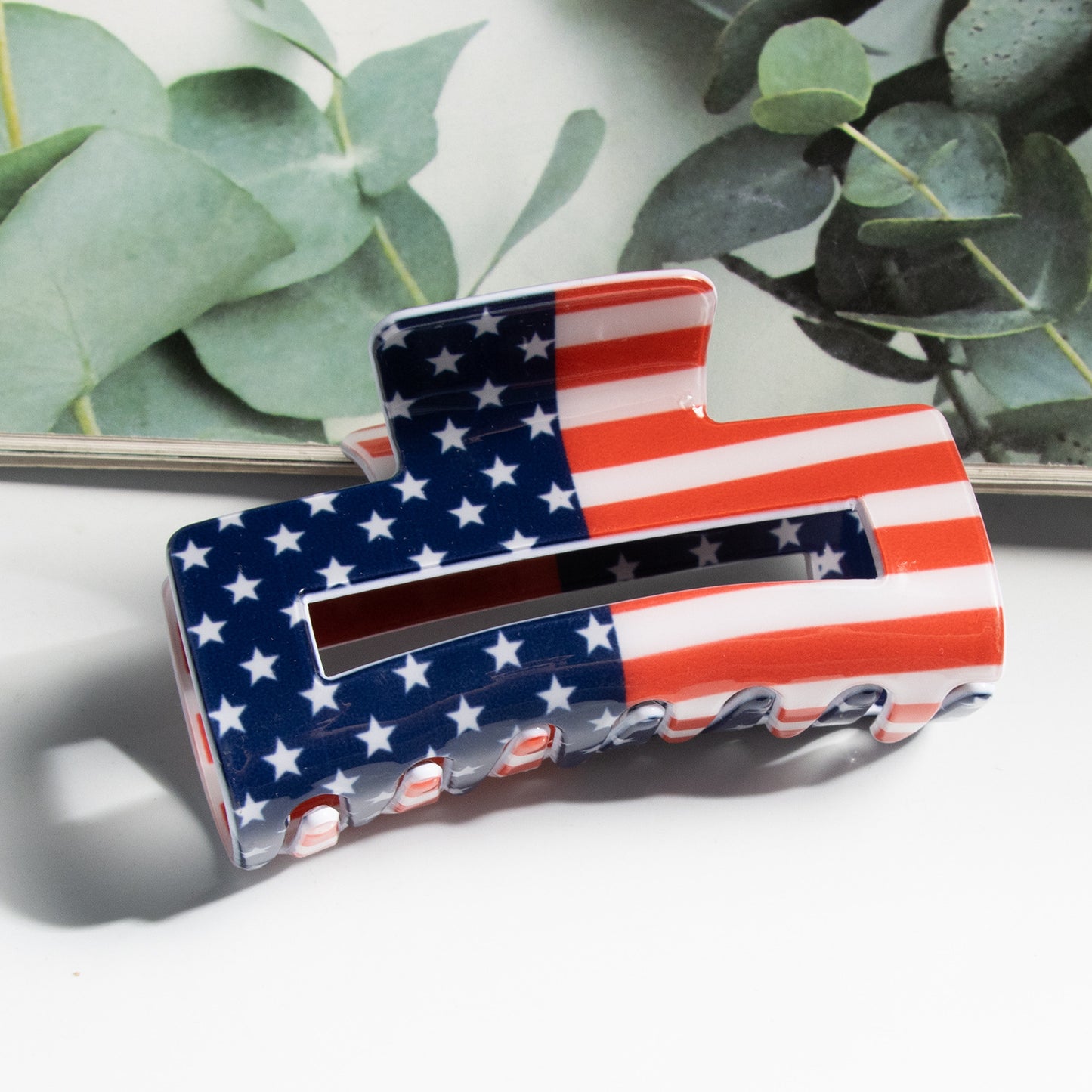 Patriotic American Flag Hair Claw Clip 4th of July Accessory