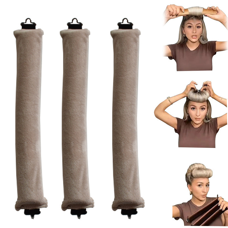 No-Heat Hair Curlers, 3-Loop Rubber Rods for Soft Waves