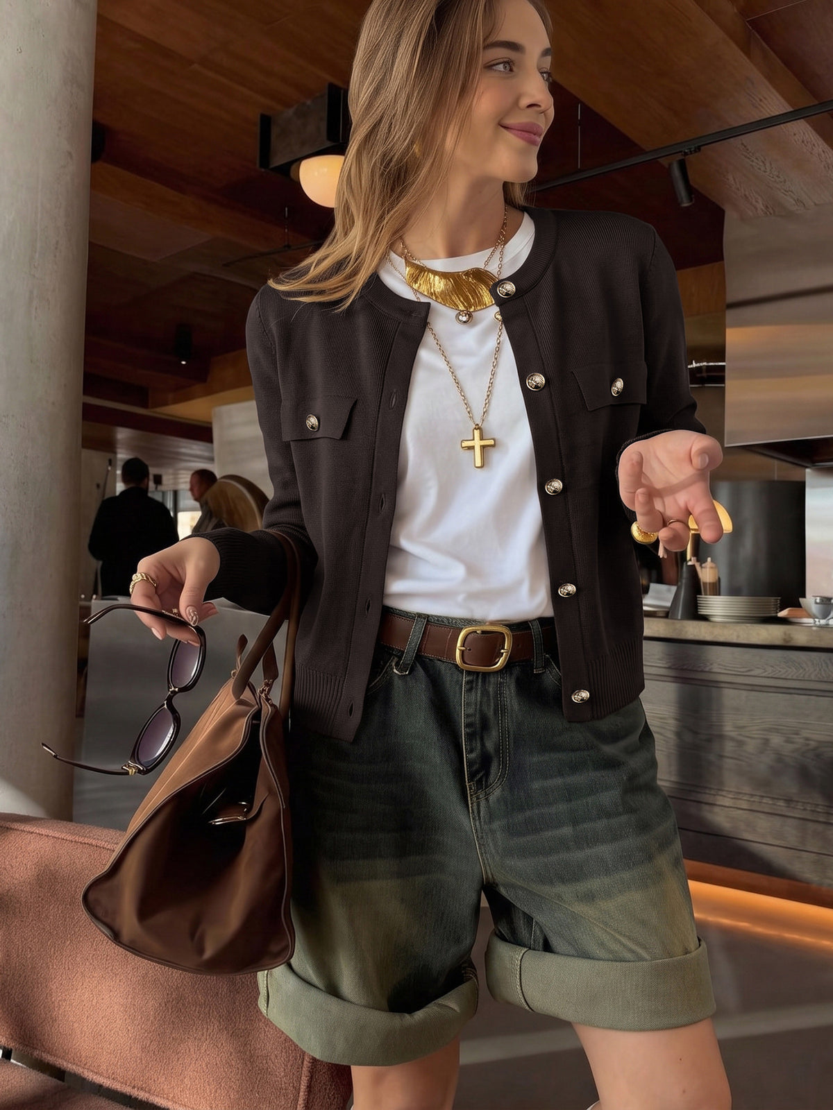 Women's Classic Button Front Cardigan Sweater