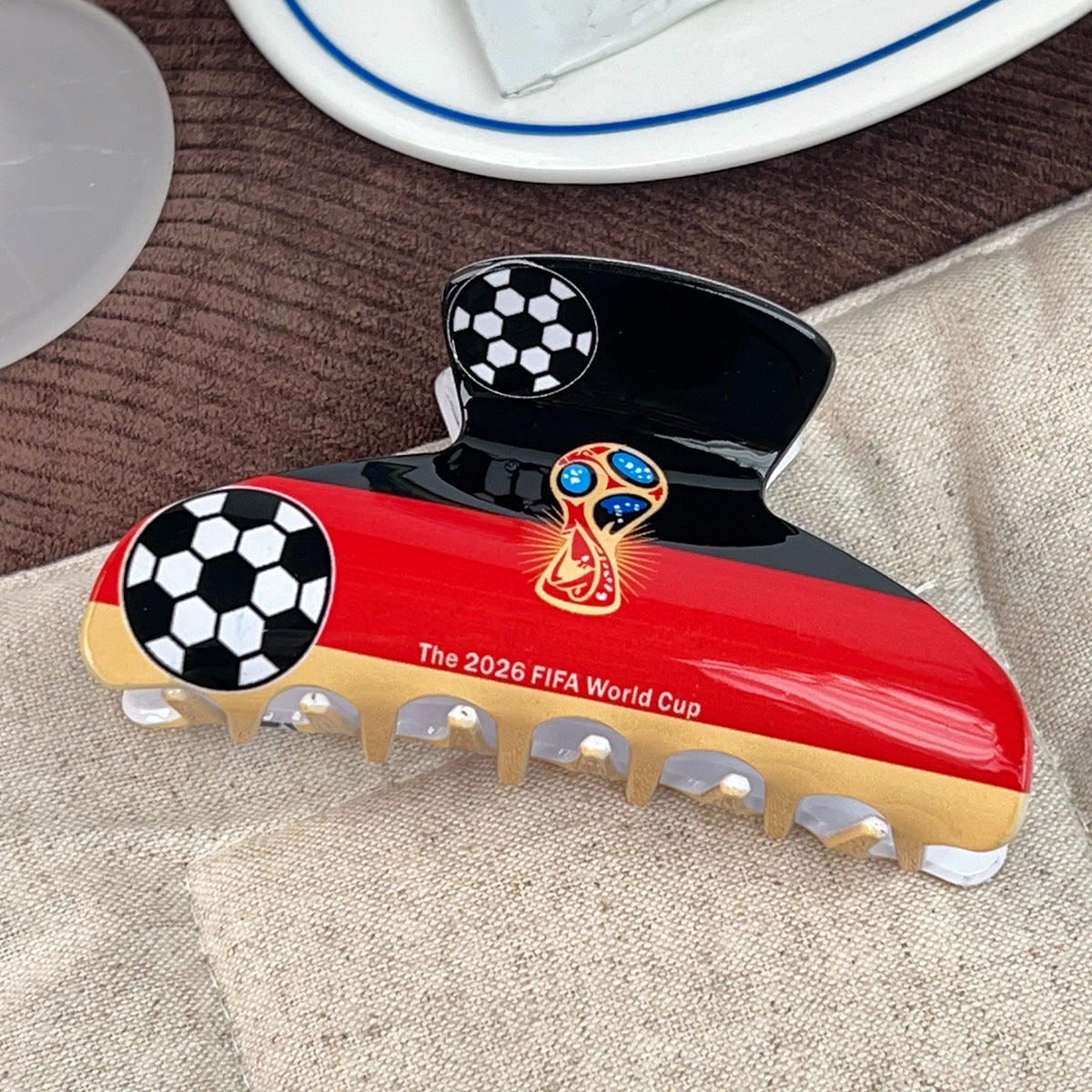 Soccer World Cup Large Hair Claw Clips for Thick Hair