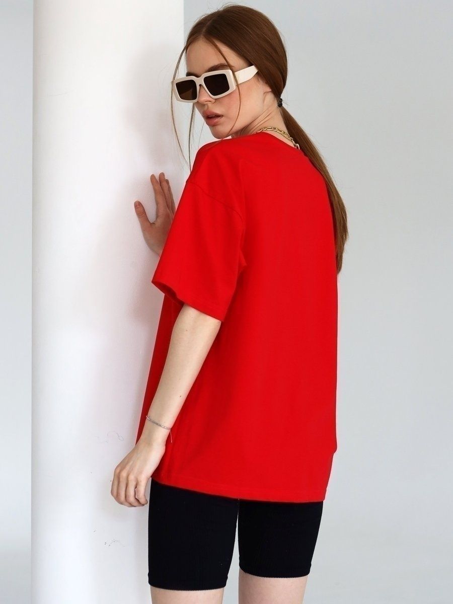 Solid Oversized T Shirt Loose Fit Crewneck Casual Tee