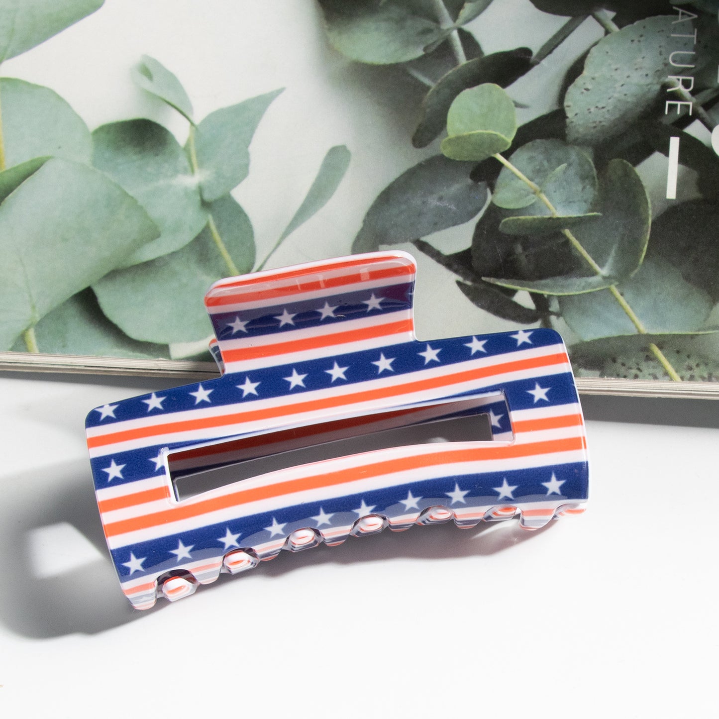 Patriotic American Flag Hair Claw Clip 4th of July Accessory