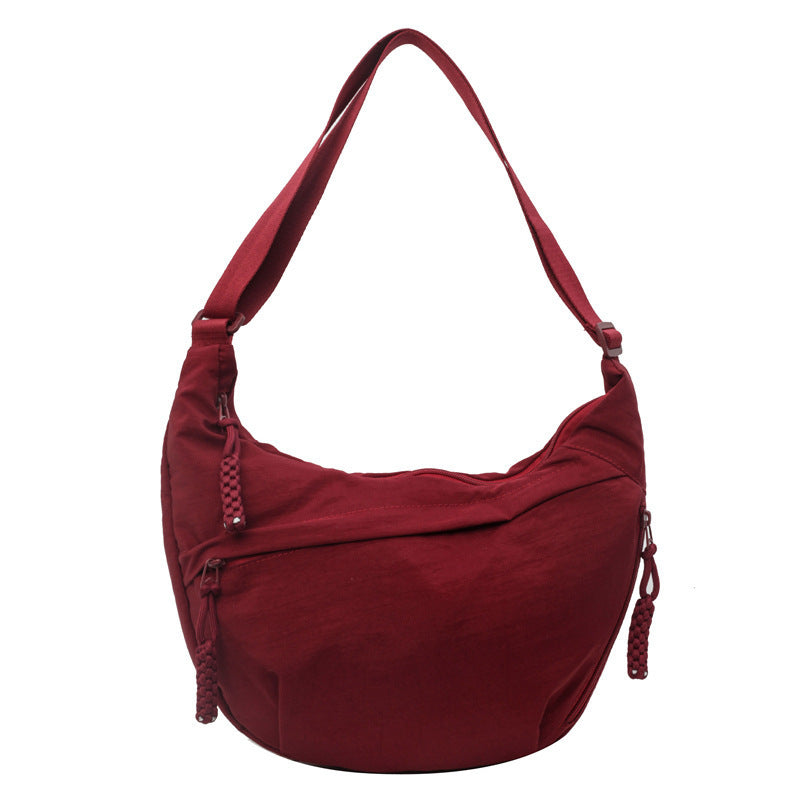 Olive Crossbody Moon Sling Bag Casual Nylon Shoulder Purse