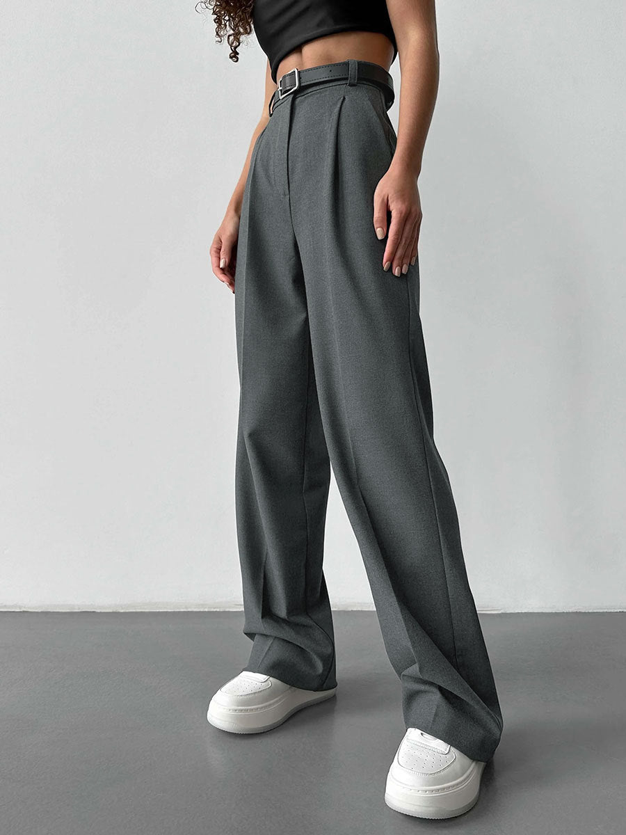 High Waist Straight Leg Dress Pants for Women