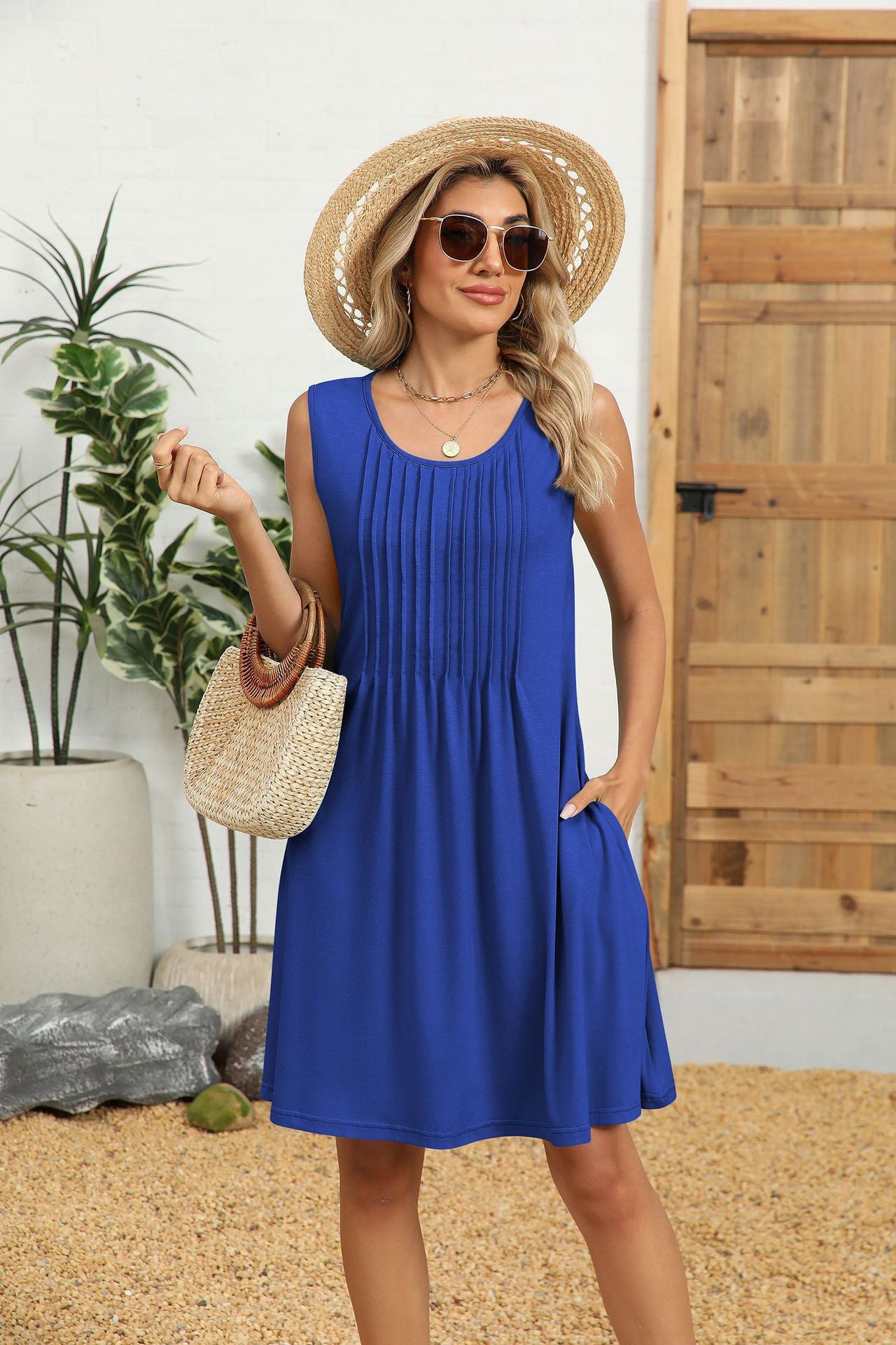 Boho Style Casual Sundress with Pockets for Women