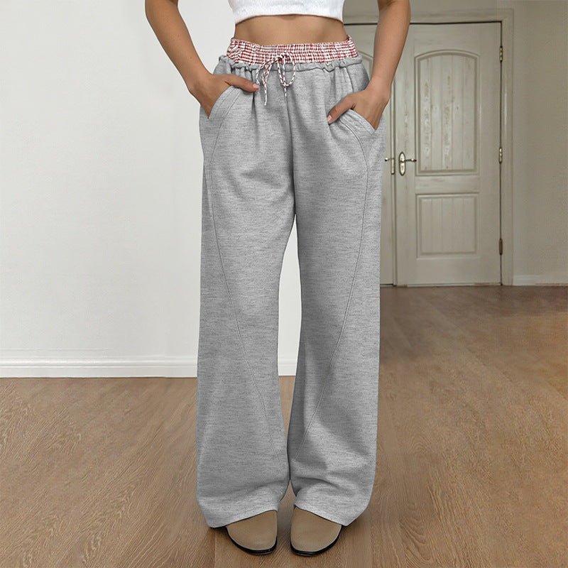 Wide Leg Drawstring Lounge Sweatpants for Women