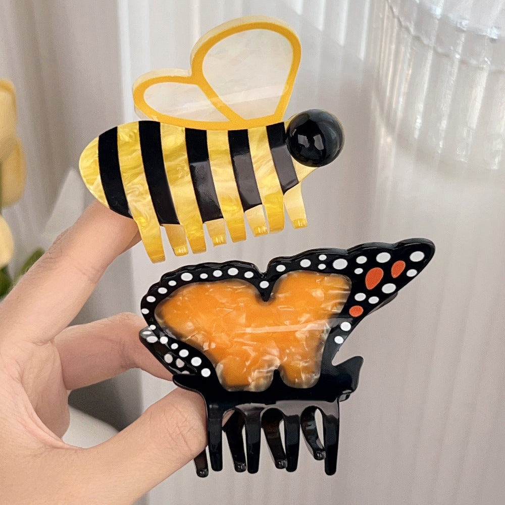 Butterfly & Bee Hair Claw Clip, Medium Whimsical Style