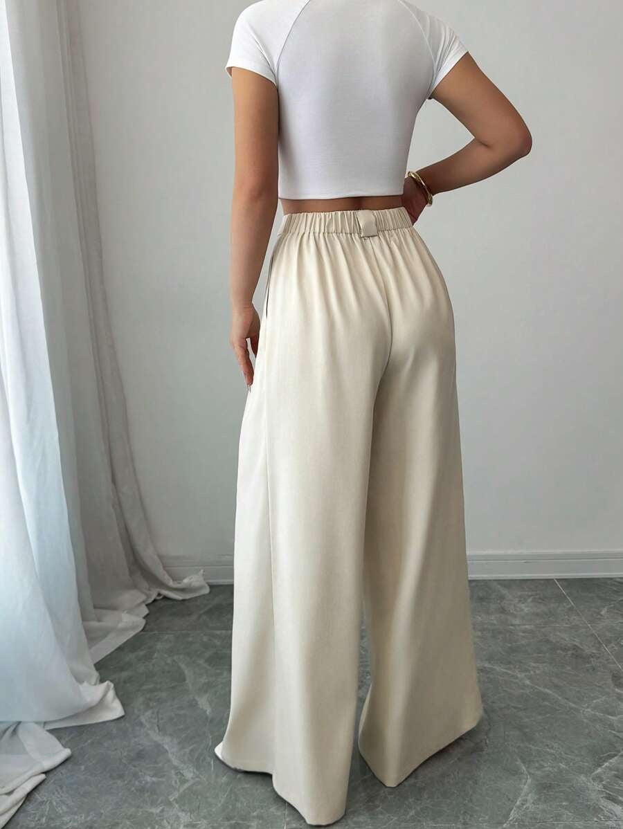 Women's High Waist Pleated Wide Leg Dress Pants