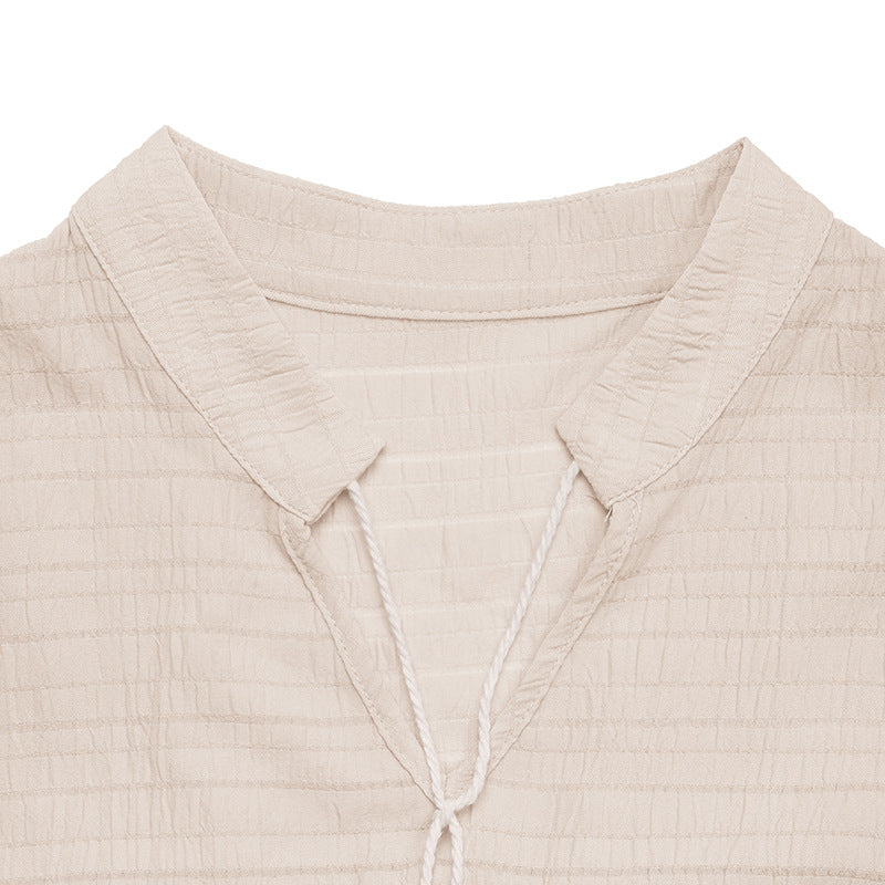 Summer Casual V Neck Loose Sleeveless Solid Midi Dress