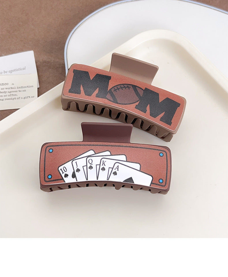 Western Cowgirl Hair Claw Clip, Retro Graphic Print