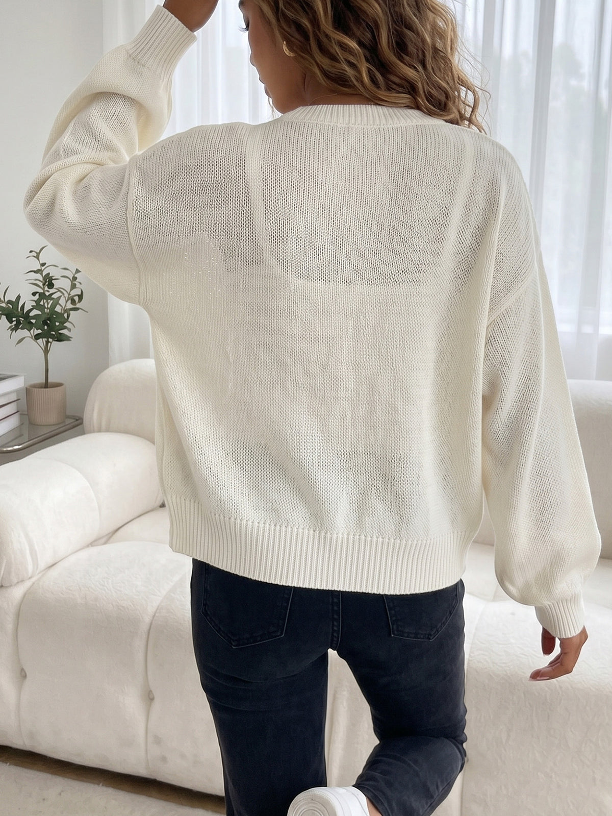 Women's Oversized Open Front Knit Cardigan Sweater