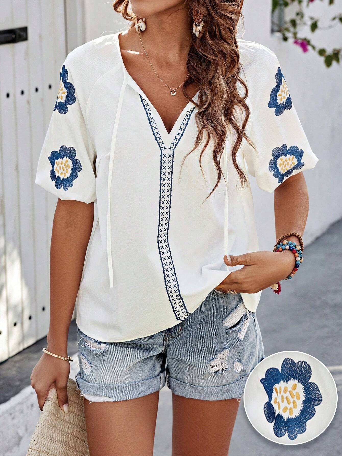 Long Sleeve Blouse V Neck Top Shirt