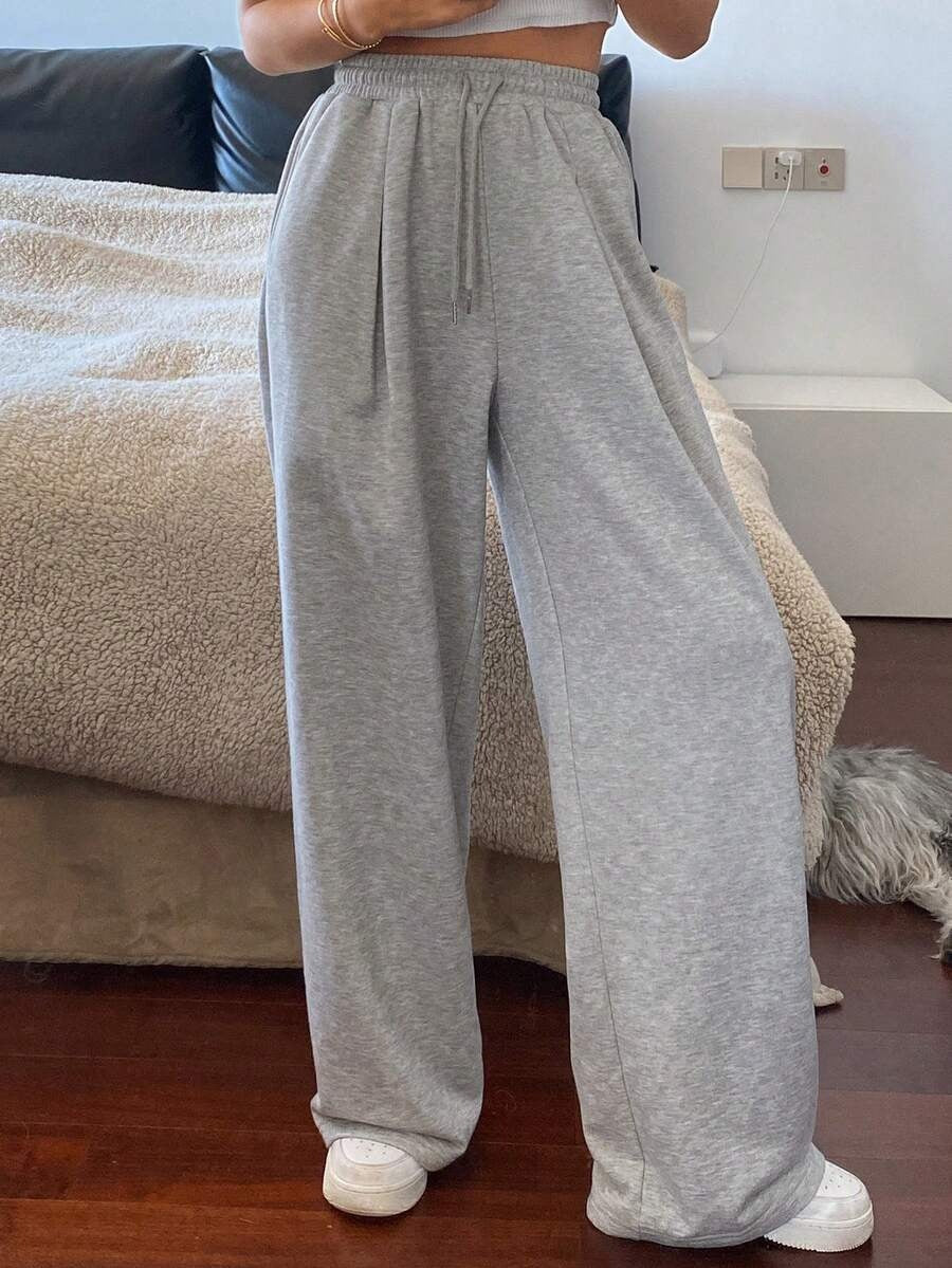 Women's High Waist Wide Leg Sweatpants Cotton Lounge Pants