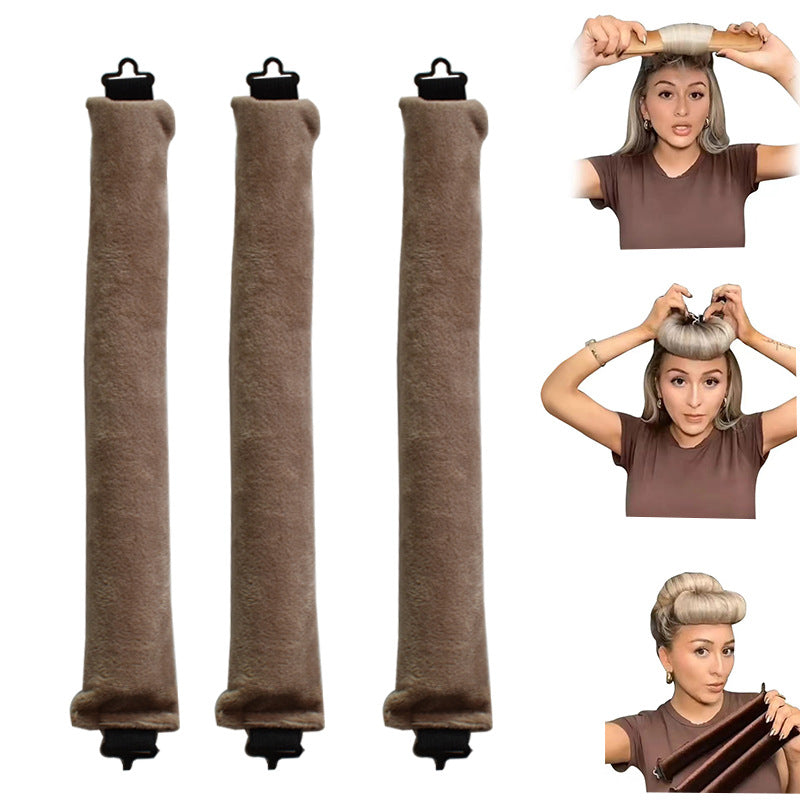 No-Heat Hair Curlers, 3-Loop Rubber Rods for Soft Waves