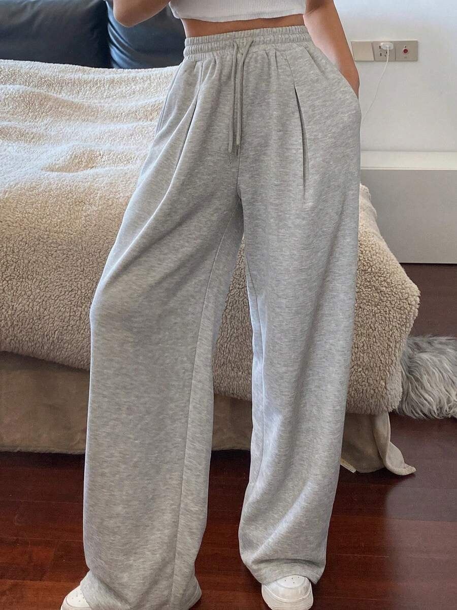 Women's High Waist Wide Leg Sweatpants Cotton Lounge Pants