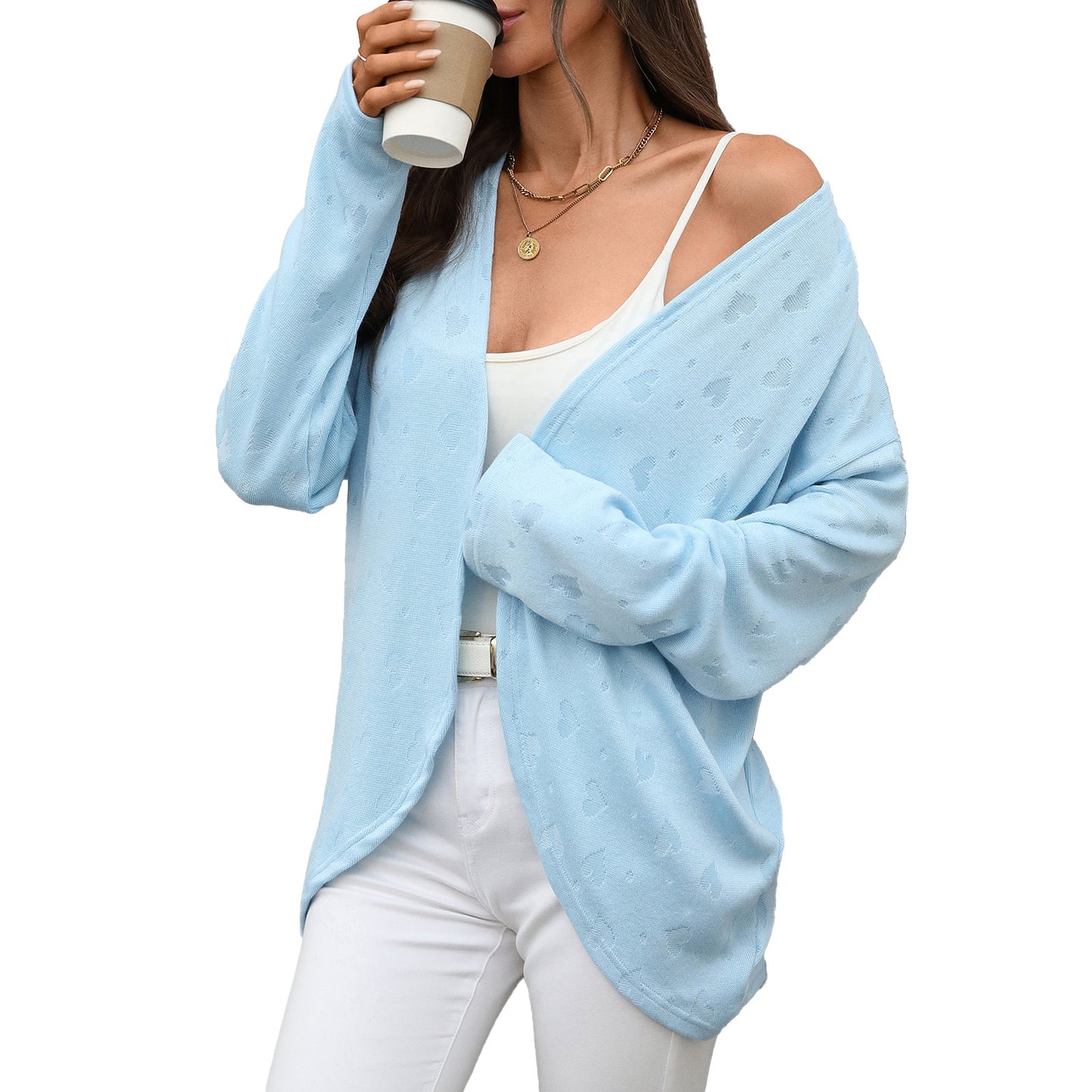 Women's Oversized Open Front Knit Cardigan Sweater