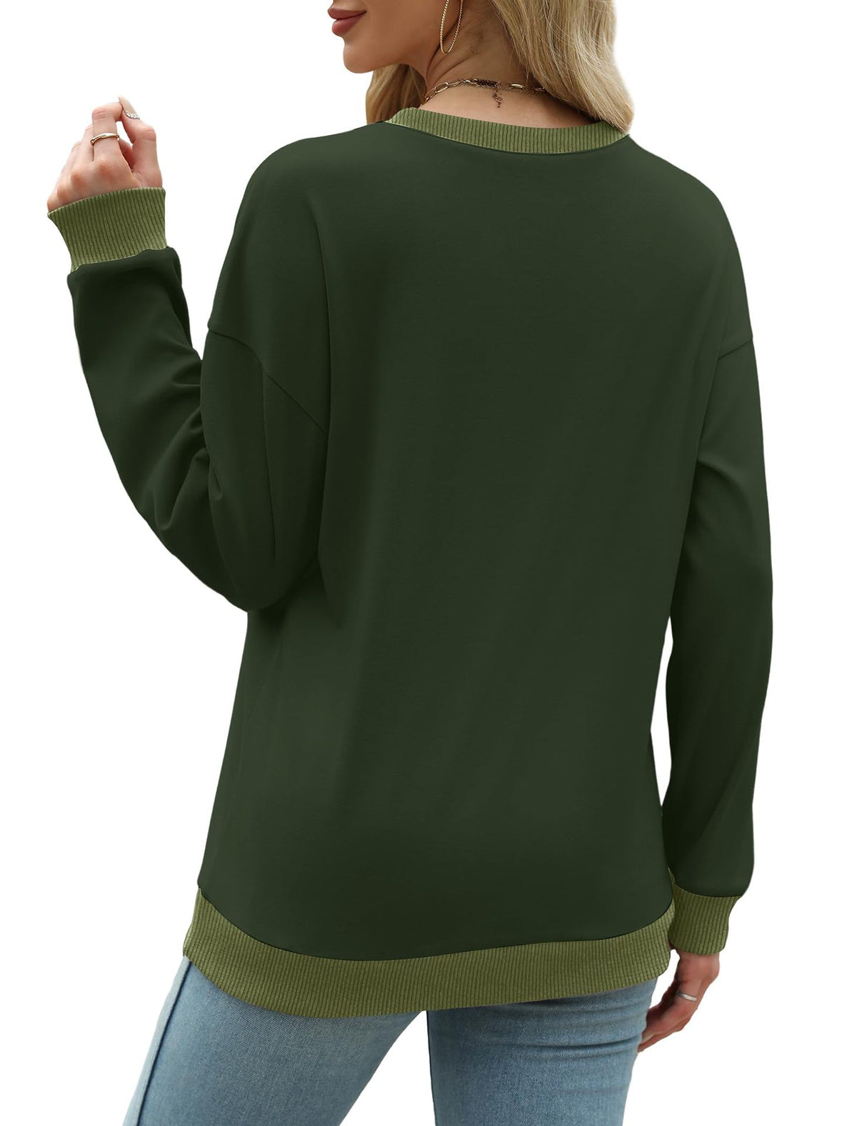 Women's Oversized Colorblock Crewneck Sweatshirt