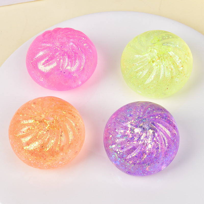 Glitter Squishy Dumpling Stress Ball Sensory Toy