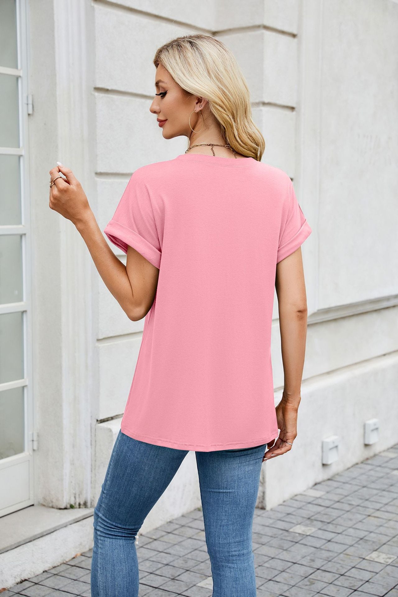 Round Neck Loose Short Sleeve T-Shirt Top