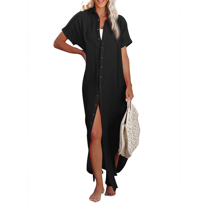 Women's Cross-Border Solid Color Loose Bikini Blouse