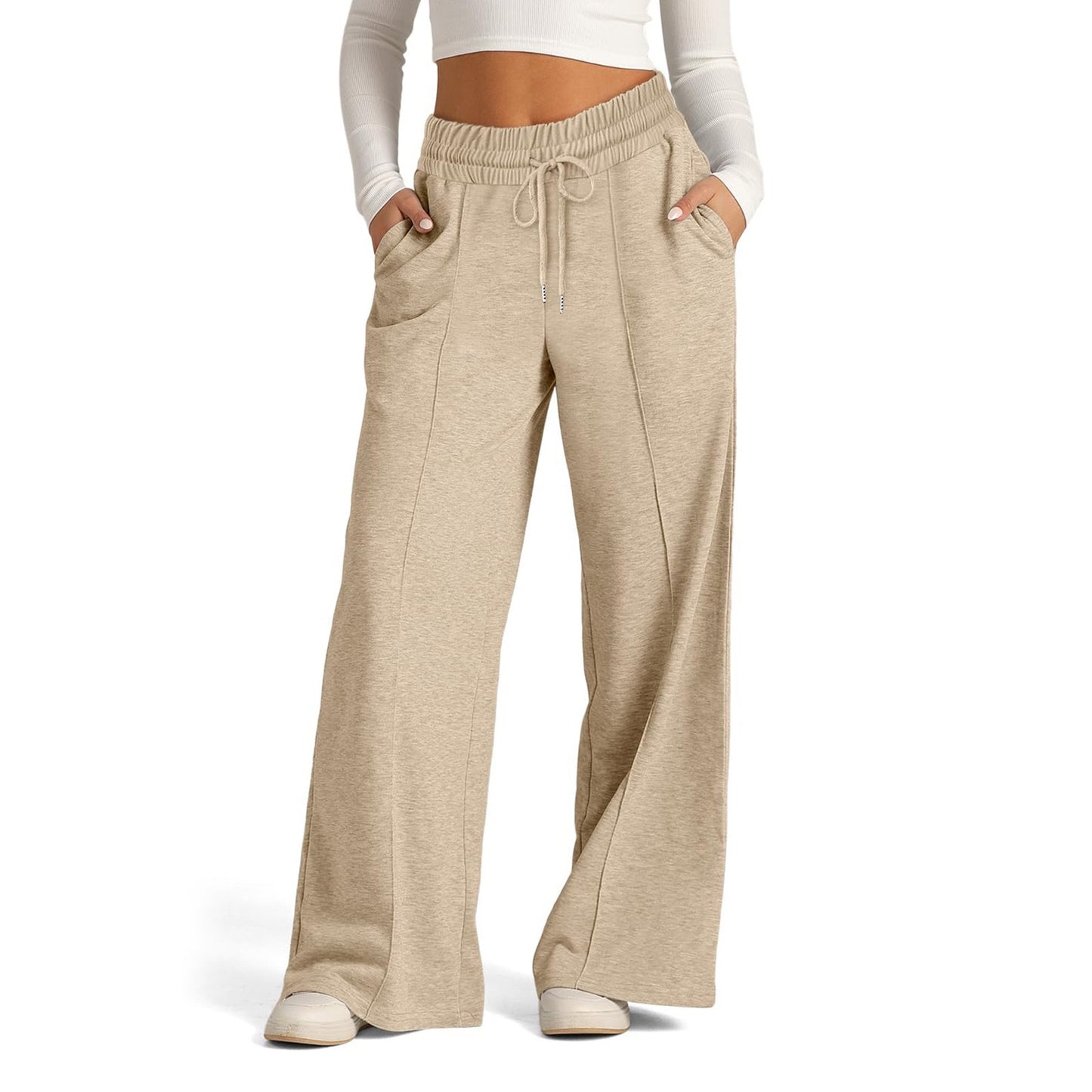 Women’s Wide Leg Pants High Waist Drawstring Casual Trousers
