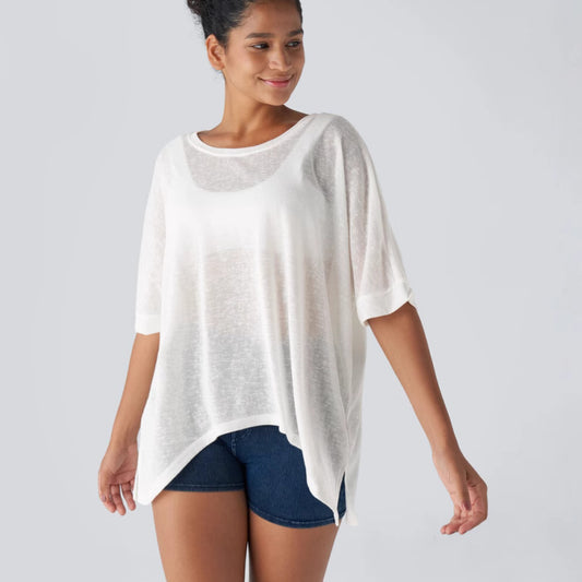 Textured Rayon Oversized Top Casual Boho Streetwear