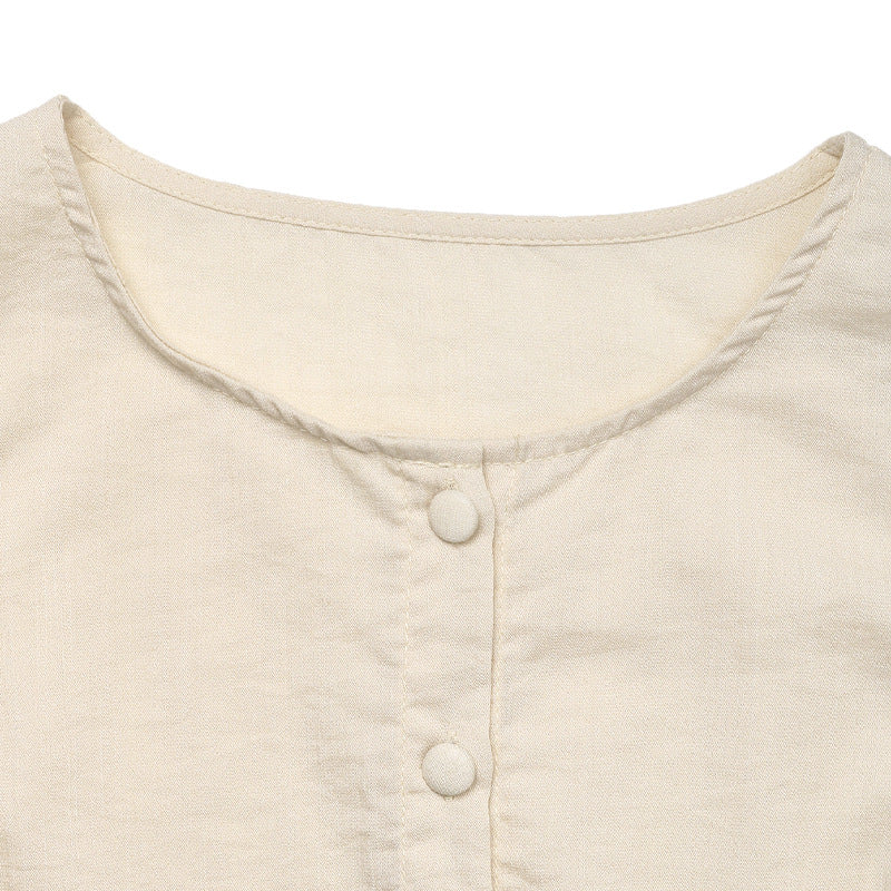 Minimalist Round Neck High Waist Summer Dress Women