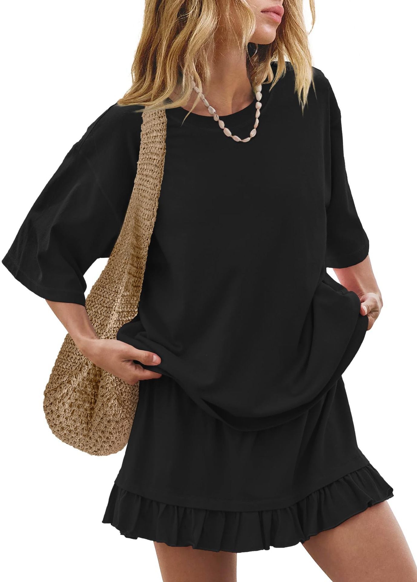 Casual Short Sleeve Top and Ruffle Mini Skirt 2-Piece Set
