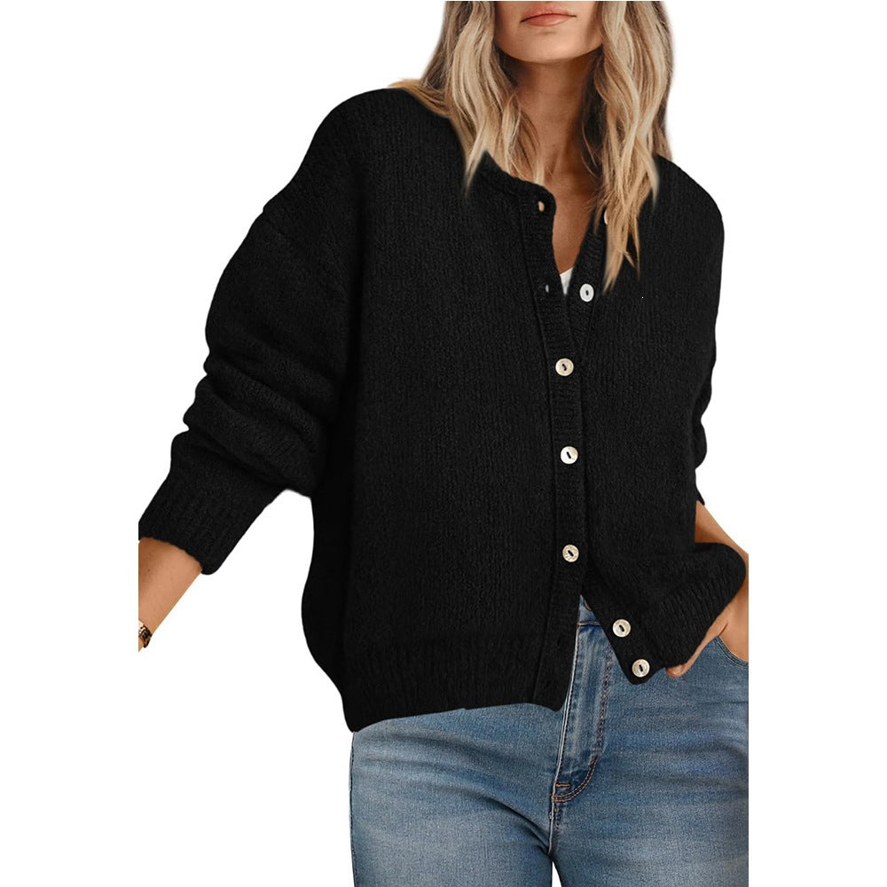 Textured Knit Button Front Cozy Cardigan
