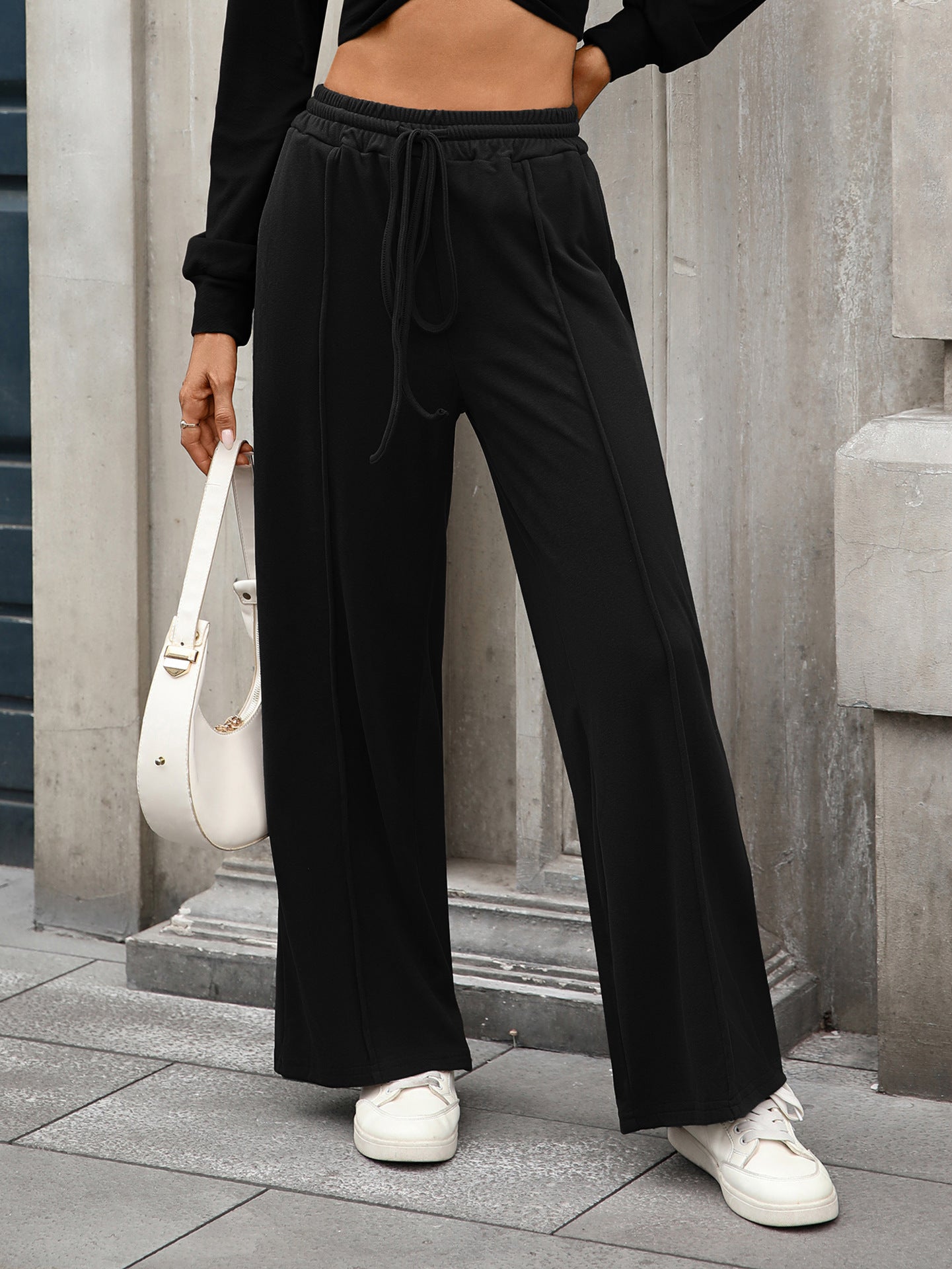 Women's Wide Leg Drawstring Pants with Pockets