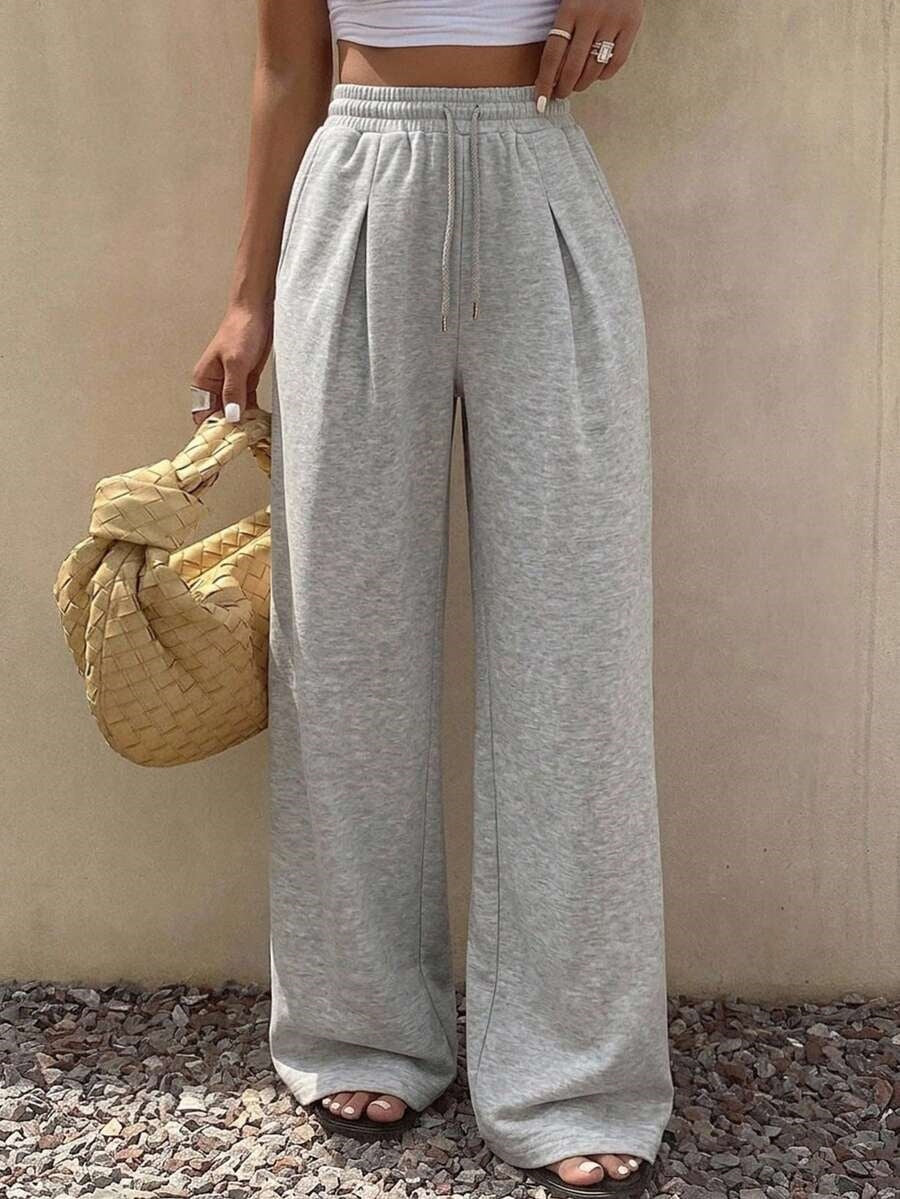 Women's High Waist Wide Leg Sweatpants Cotton Lounge Pants