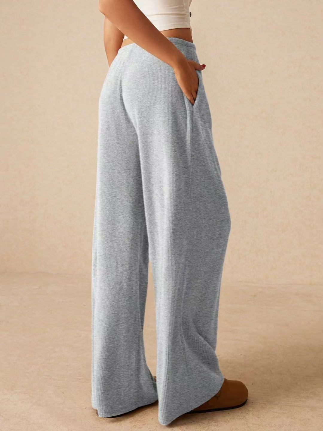 Wide Leg Pants High Waist Casual Loose Fit Long Trousers