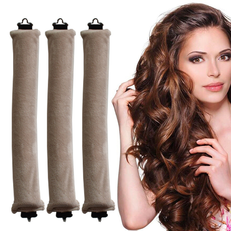 No-Heat Hair Curlers, 3-Loop Rubber Rods for Soft Waves