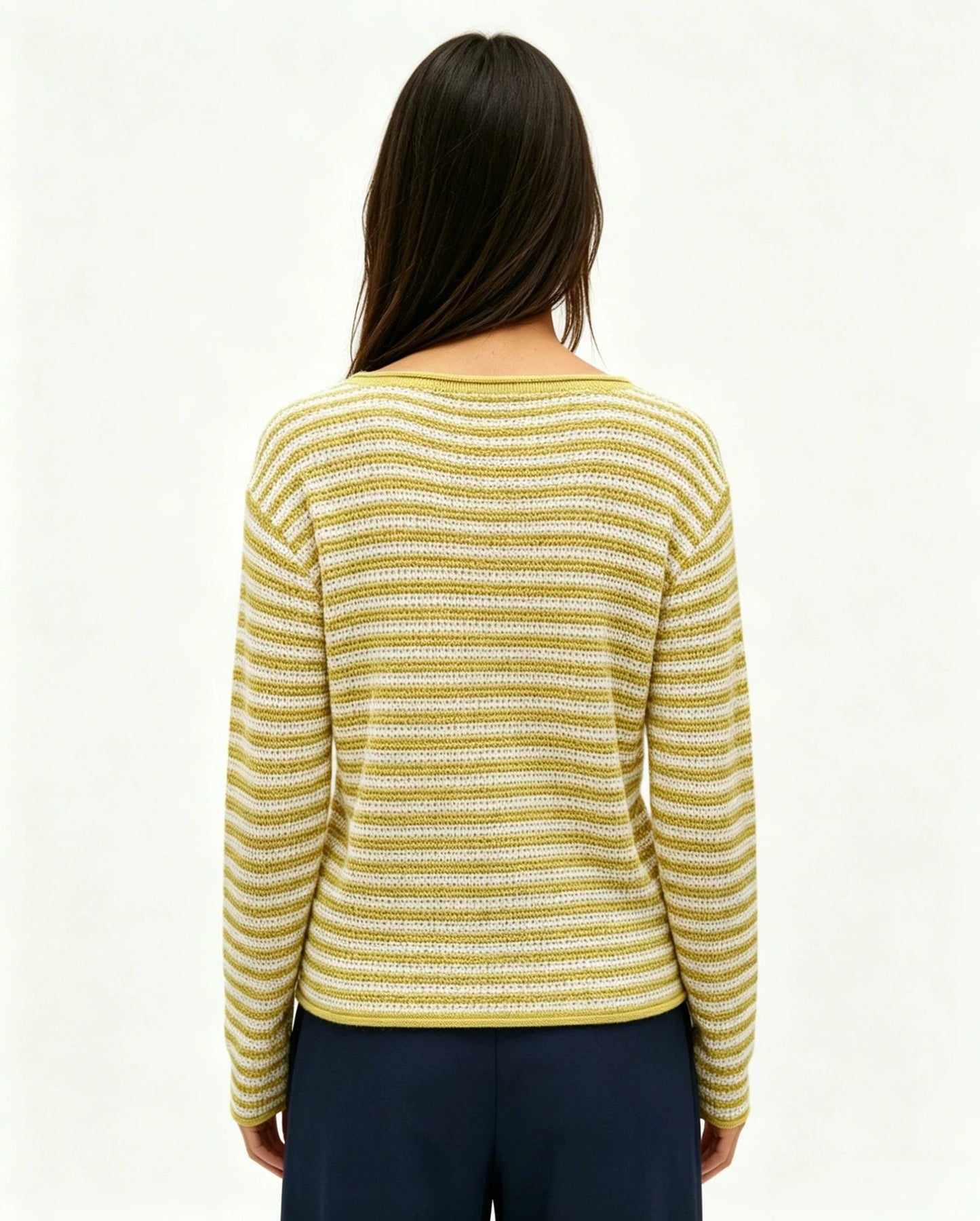 Striped Oversized Sweater Casual Crew Neck Fall Pullover