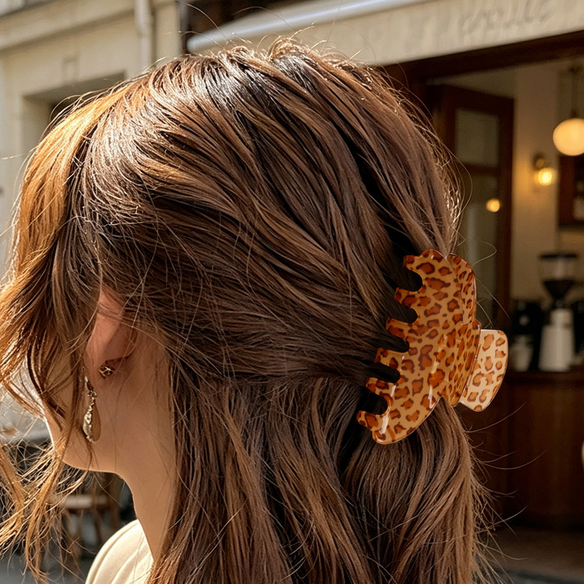 Leopard Print Hair Claw Clip