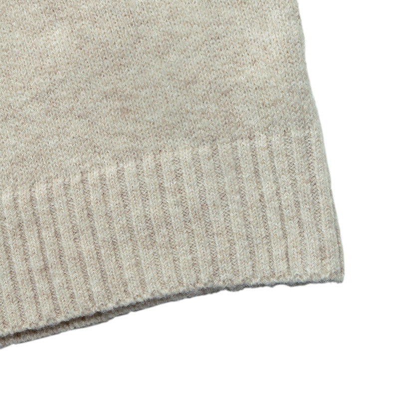 Bow Detail Contrast Knit Sweater Crew Neck Long Sleeve
