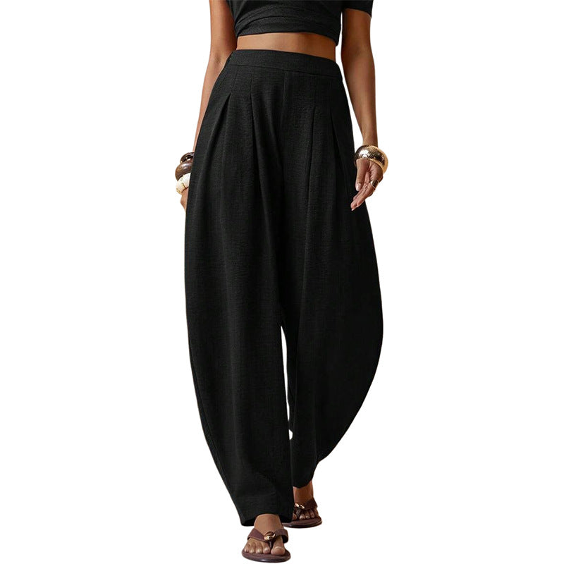 Women's High Waisted Linen Balloon Pants