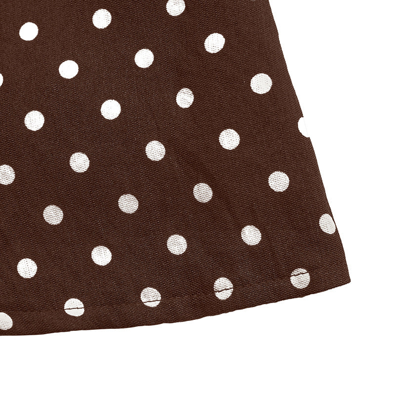 Polka Dot Halter Mini Dress Ruffle Hem Sundress