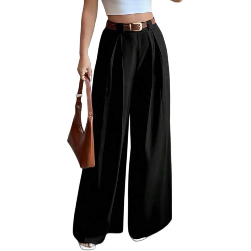 Women's High Waist Pleated Wide Leg Dress Pants