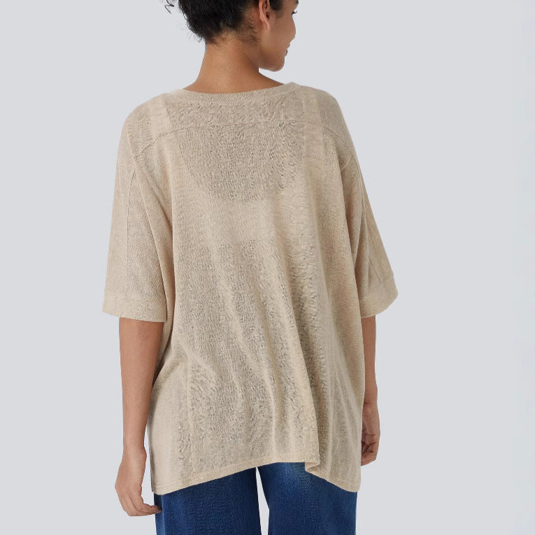 Textured Rayon Oversized Top Casual Boho Streetwear