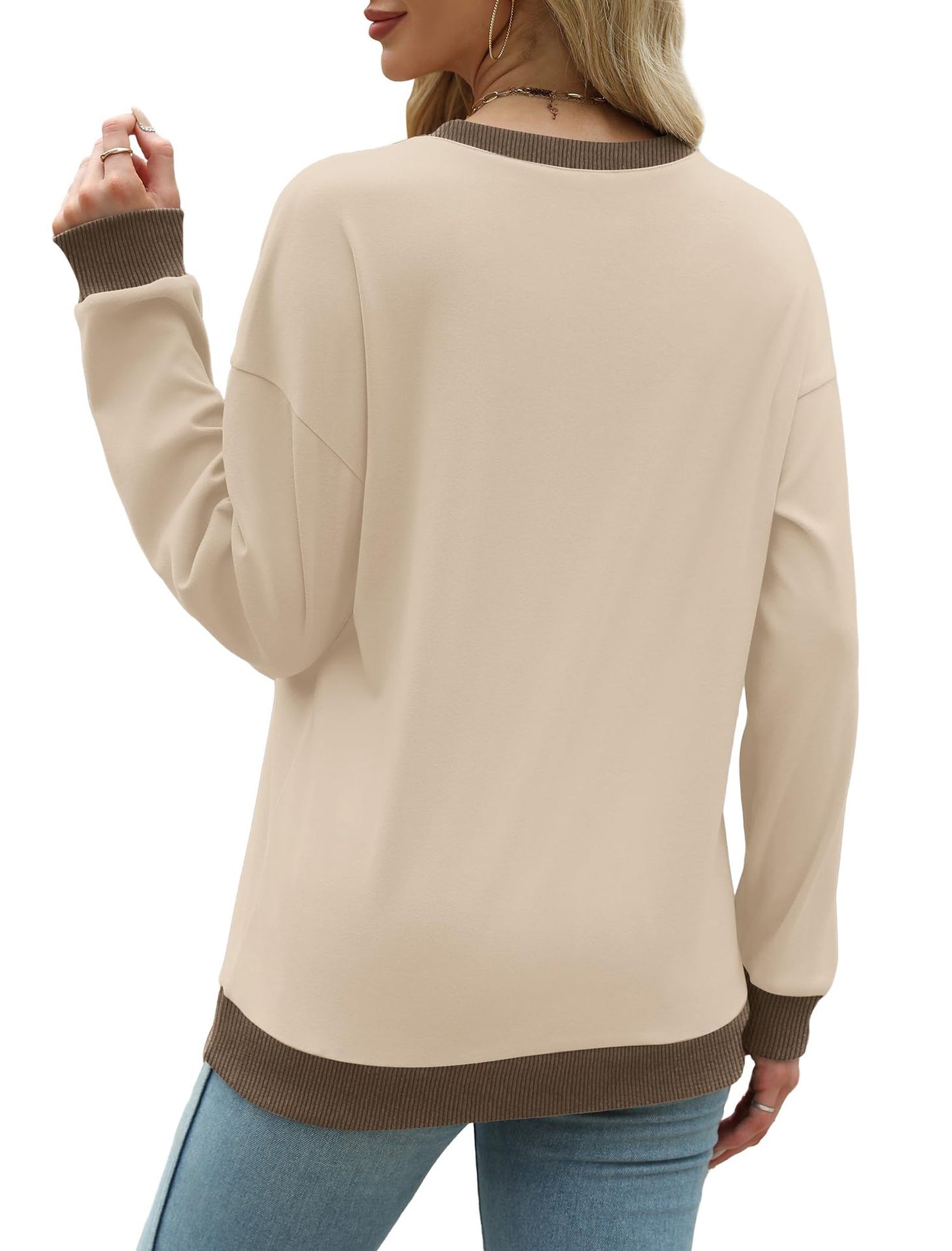 Women's Oversized Colorblock Crewneck Sweatshirt