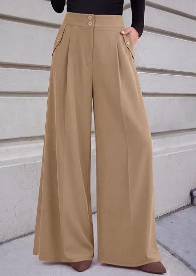 High Waist Wide Leg Dress Pants Business Casual Trousers
