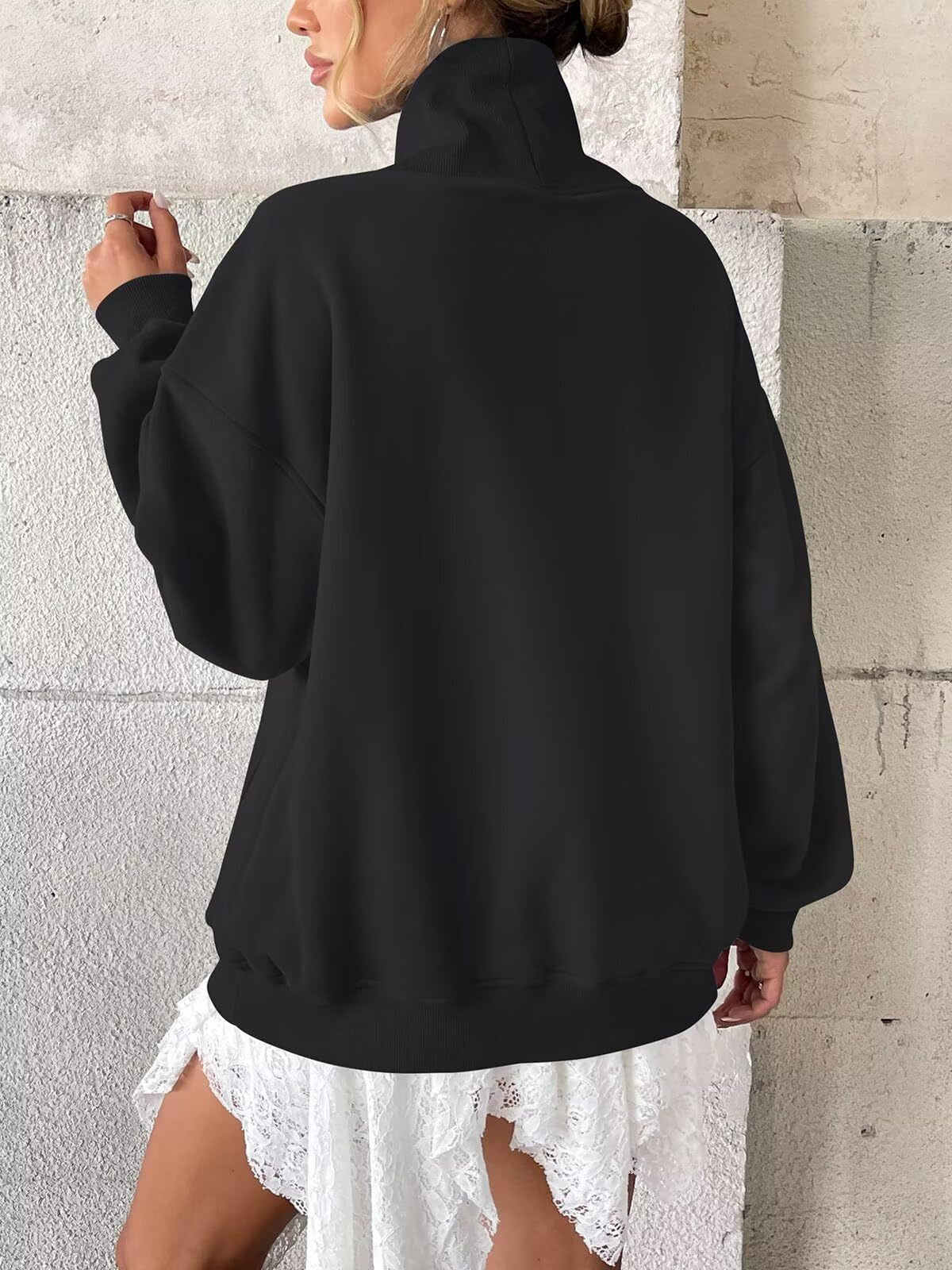 Cowlneck Pullover Sweatshirt Boutique Oversized Casual