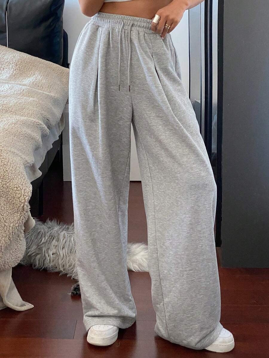 Women's High Waist Wide Leg Sweatpants Cotton Lounge Pants