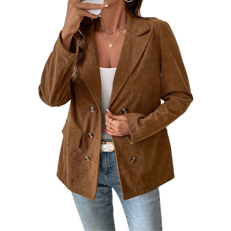 Trendy Corduroy Blazer Jacket for Fall & Winter