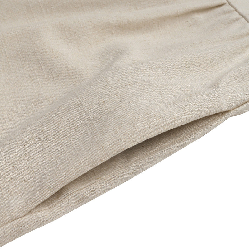 Linen Strapless Romper with Adjustable Spaghetti Straps