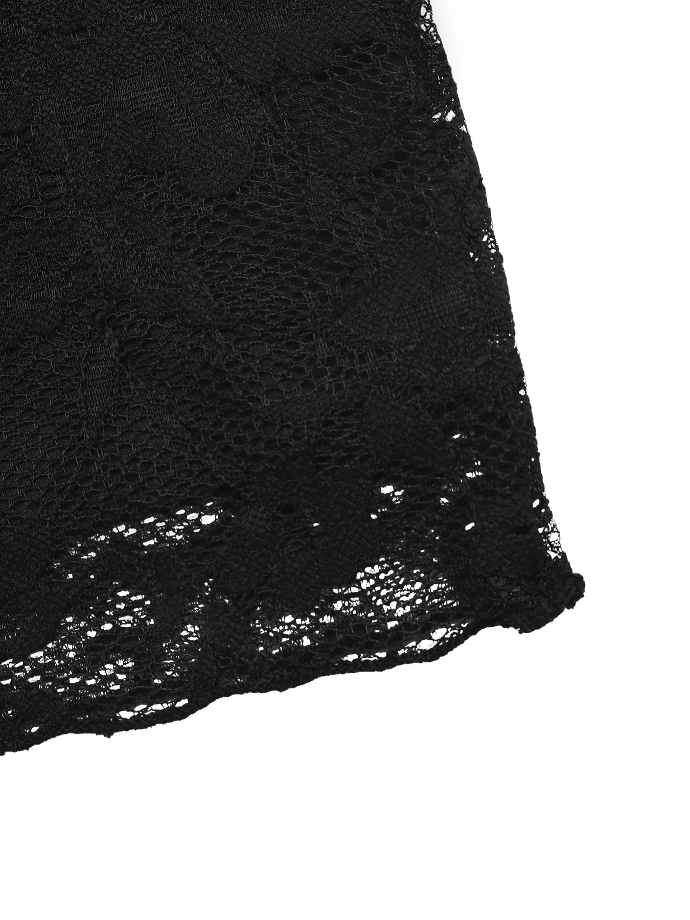 Solid Lace Top Sexy V Neck Bow