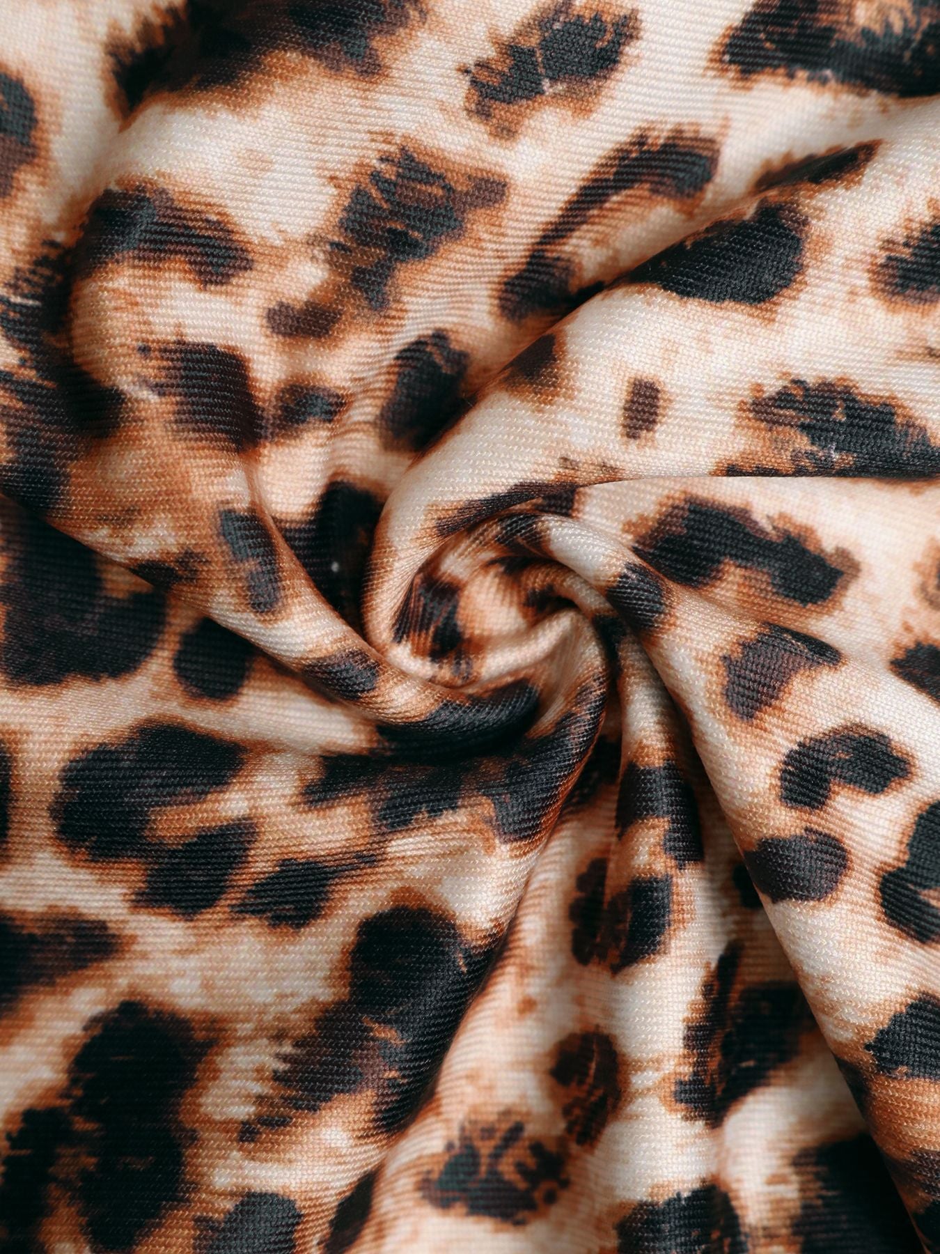 Leopard Print Shorts Lace Trim Stretch Lounge